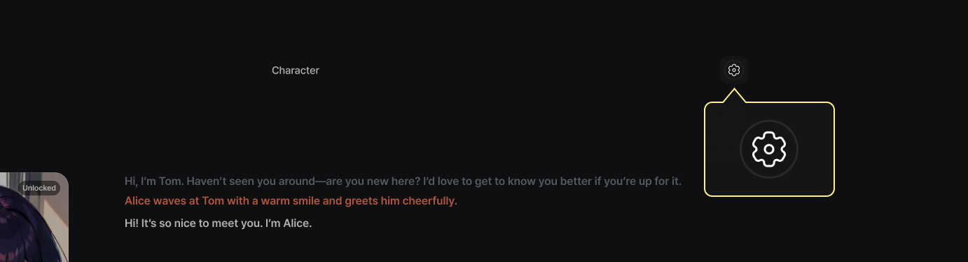 Create Character Button Screenshot