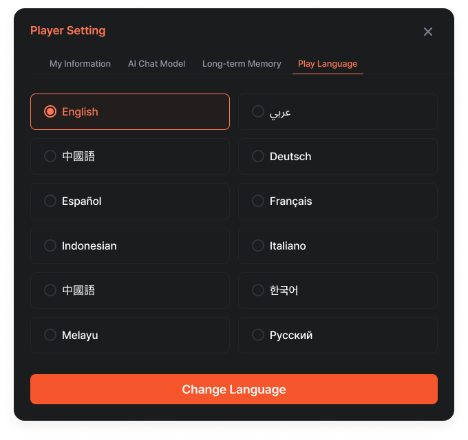 Create Character Button Screenshot