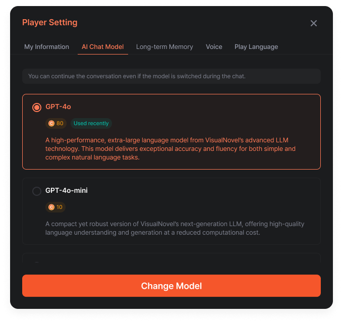 Create Character Button Screenshot
